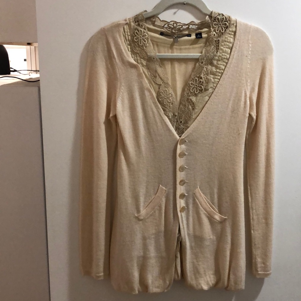 Donating soon! Anthropologie Cardigan with Lace